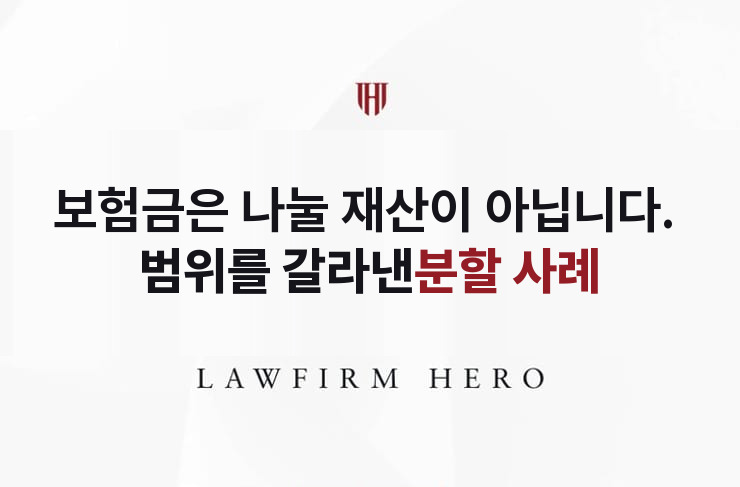 보험금은 나눌 재산이 아니다, 범위를 갈라낸 분할 | 법무법인 영웅 상속 성공사례